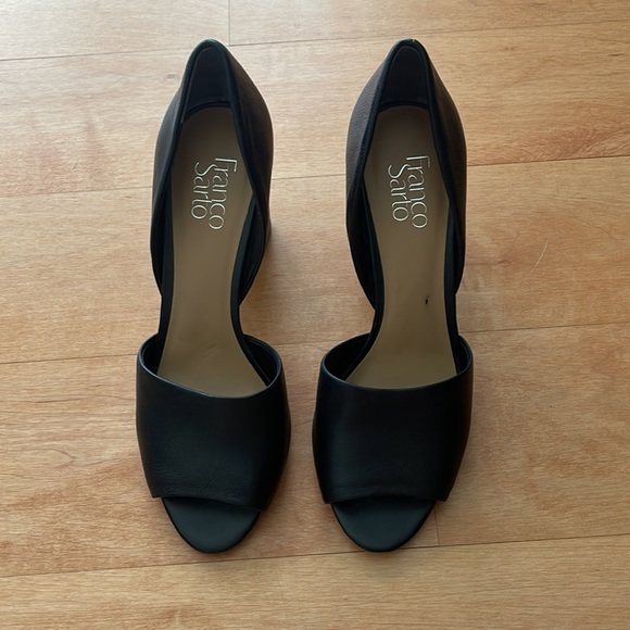 Franco Sarto Emma Leather Open Toe Pumps, 9 - Picture 2 of 6